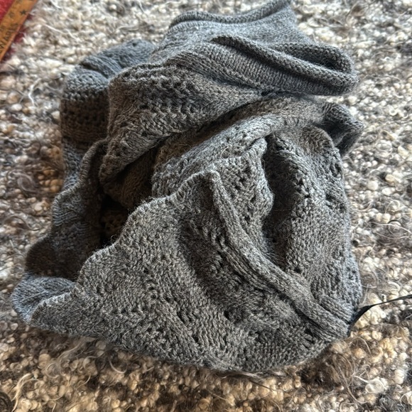 Next Lacy Knit dress gray heather wool alpaca blend soft stretchy beautiful 36 8 - Picture 8 of 8